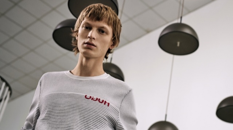 Model Jonas Glöer reunites with HUGO for its spring-summer 2019 men's campaign.