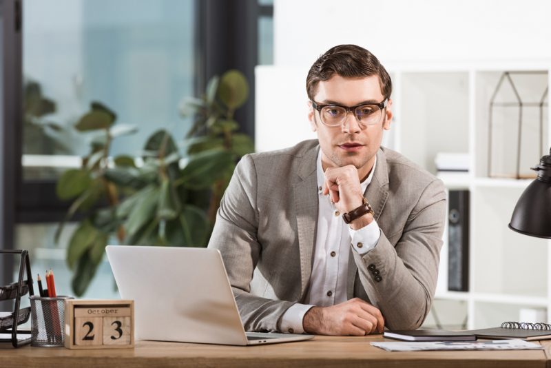 Handsome Stylish Businessman in Glasses