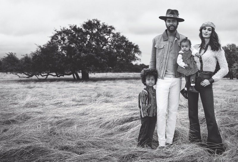 Danny Clinch photographs Gary Clark Jr. with his children and wife Nicole Trunfio for John Varvatos' spring-summer 2019 campaign.