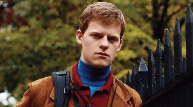 Lucas Hedges Dons Vintage-Inspired Style for WSJ. Actor Lucas Hedges dons a turtleneck, polo, and jacket by Prada.