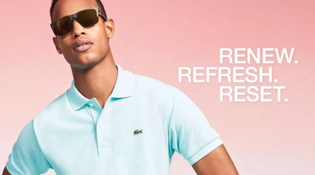Conrad Bromfield, Arthur Kulkov + More Sport Pastel Spring Style for Macy's Conrad Bromfield embraces pastel spring style in a Lacoste polo shirt.