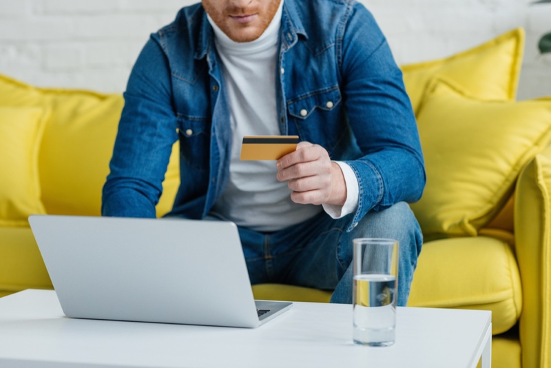 Man Online Shopping Credit Card Man Online Shopping Credit Card