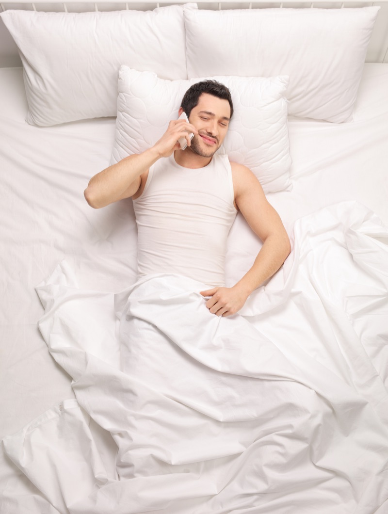 Man Phone Bed Mattress White Man Phone Bed Mattress White