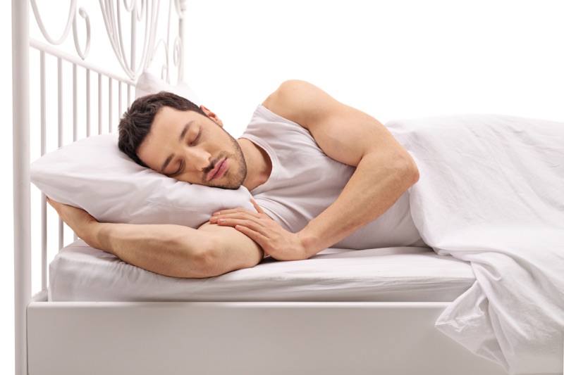 Man Sleeping in Bed Model