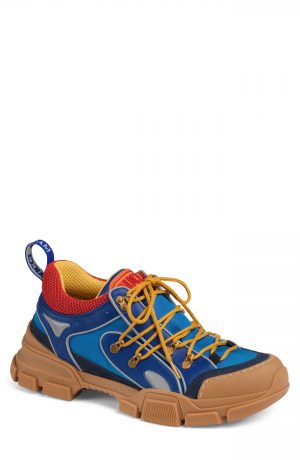 Men's Gucci Leather And Canvas Sneaker, Size 10.5US / 9.5UK - Blue Men's Gucci Leather And Canvas Sneaker, Size 10.5US / 9.5UK - Blue