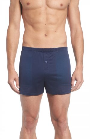 Men's Hanro Cotton Sporty Knit Boxers, Size Small - Blue Men's Hanro Cotton Sporty Knit Boxers, Size Small - Blue