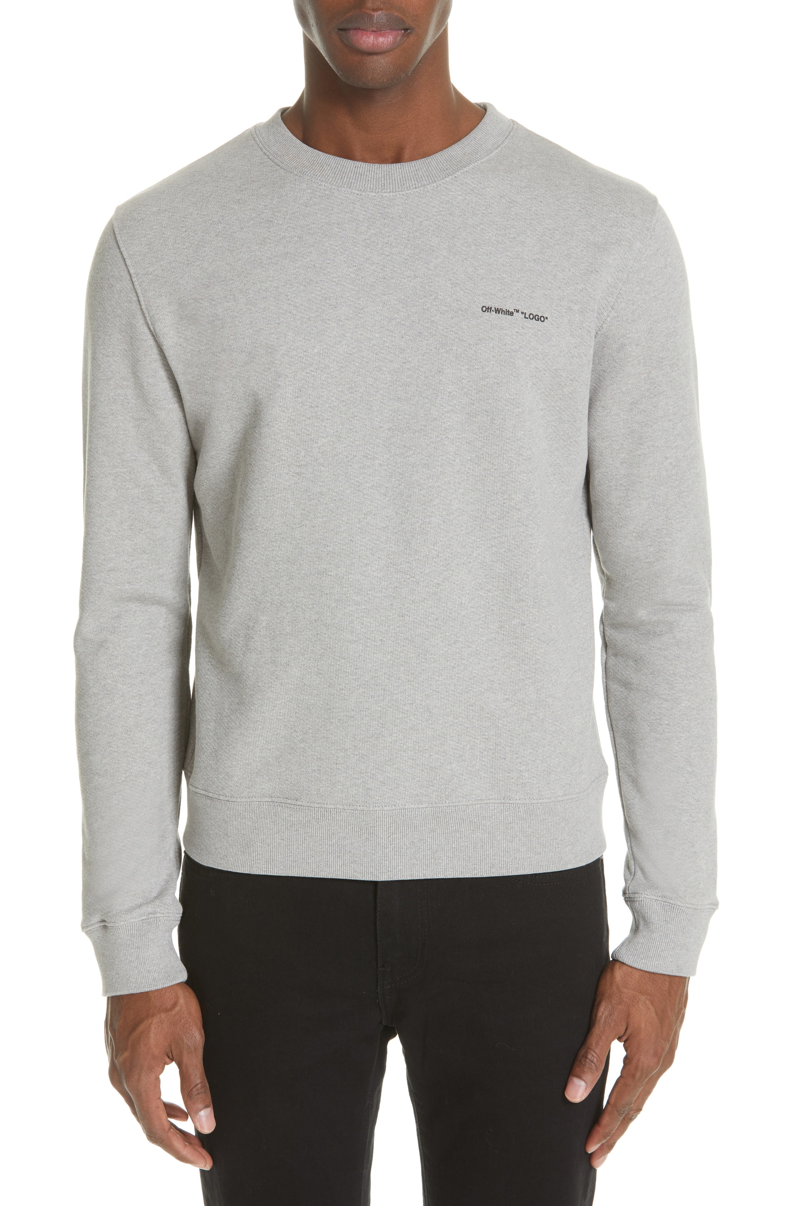 Men’s Off-White Slim Fit Logo Sweatshirt, Size Small – Grey | The Fashionisto2640 x 4048