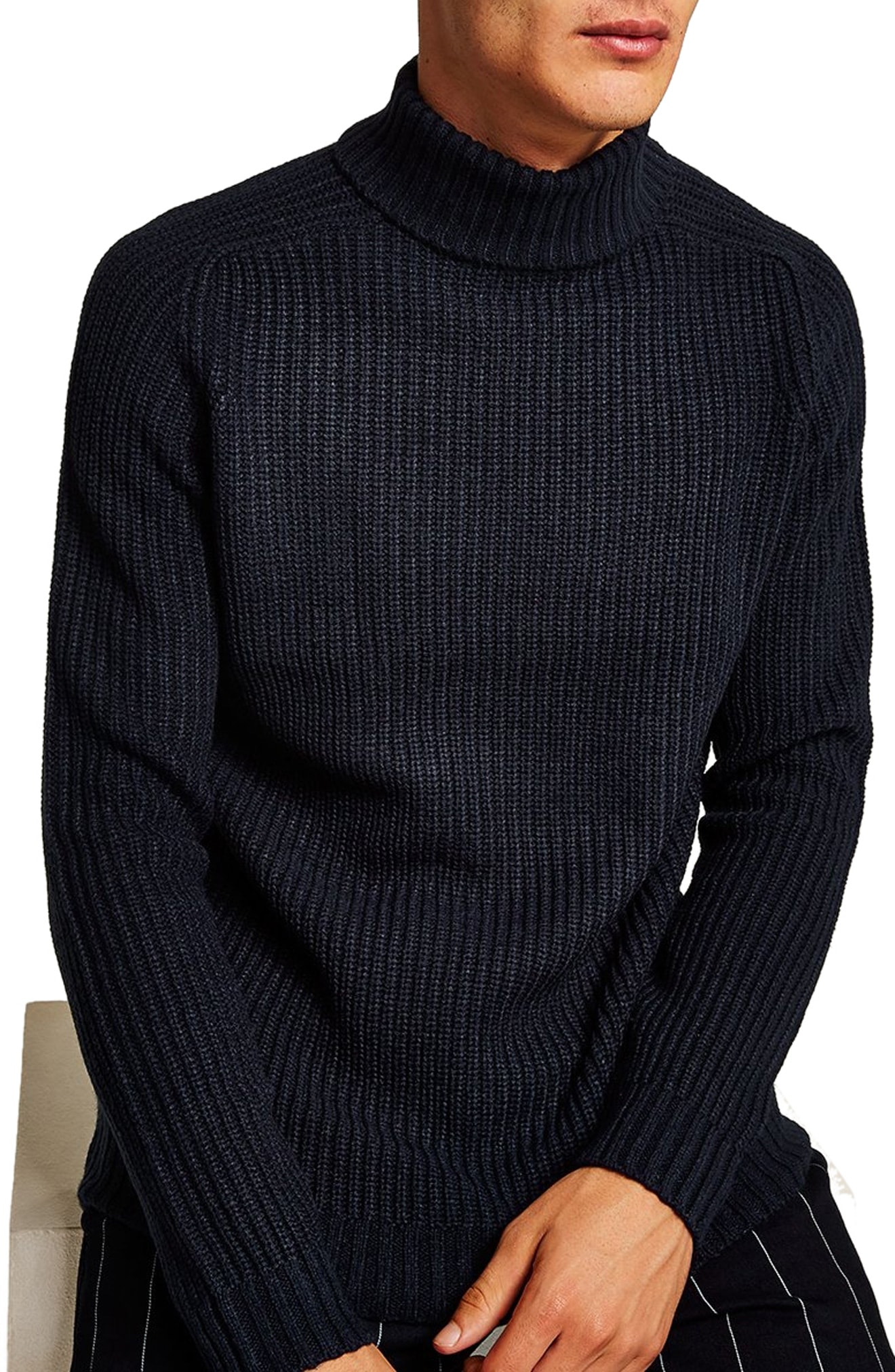 mens ribbed turtleneck sweater