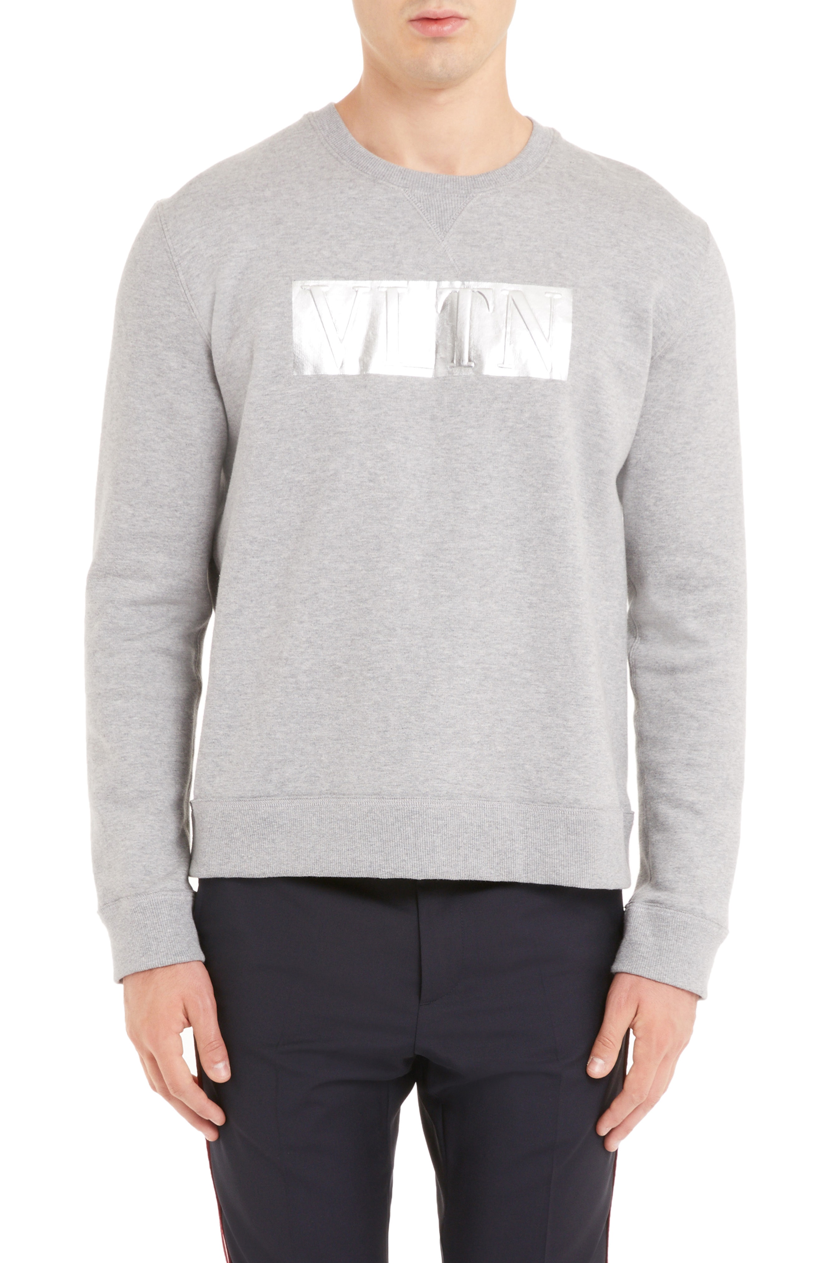 Men’s Valentino Vltn Logo Sweatshirt, Size XX-Large - Grey | The ...