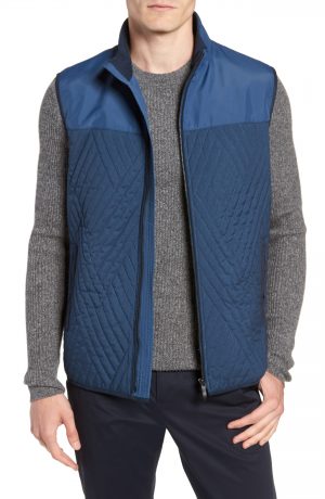 Men's Vince Camuto Slim Fit Quilted Vest, Size Large - Blue Men's Vince Camuto Slim Fit Quilted Vest, Size Large - Blue