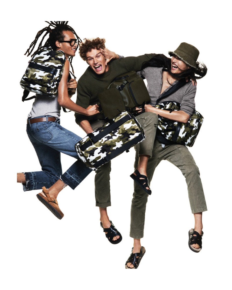 Models Don Lee, Timo Baumann, and Zhengyang Zhang front the Michael by Michael Kors spring-summer 2019 campaign.