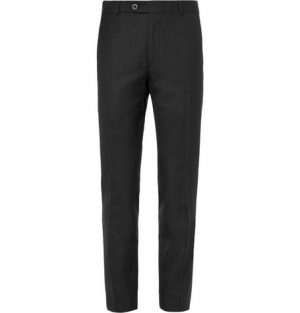 Mr P. - Black Worsted Wool Trousers - Men - Black Mr P. - Black Worsted Wool Trousers - Men - Black