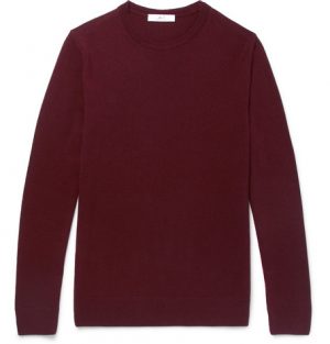 Mr P. - Slim-Fit Merino Wool Sweater - Men - Plum Mr P. - Slim-Fit Merino Wool Sweater - Men - Plum
