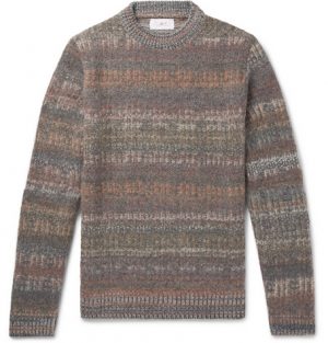 Mr P. - Space-Dyed Mélange Knitted Sweater - Men - Gray Mr P. - Space-Dyed Mélange Knitted Sweater - Men - Gray