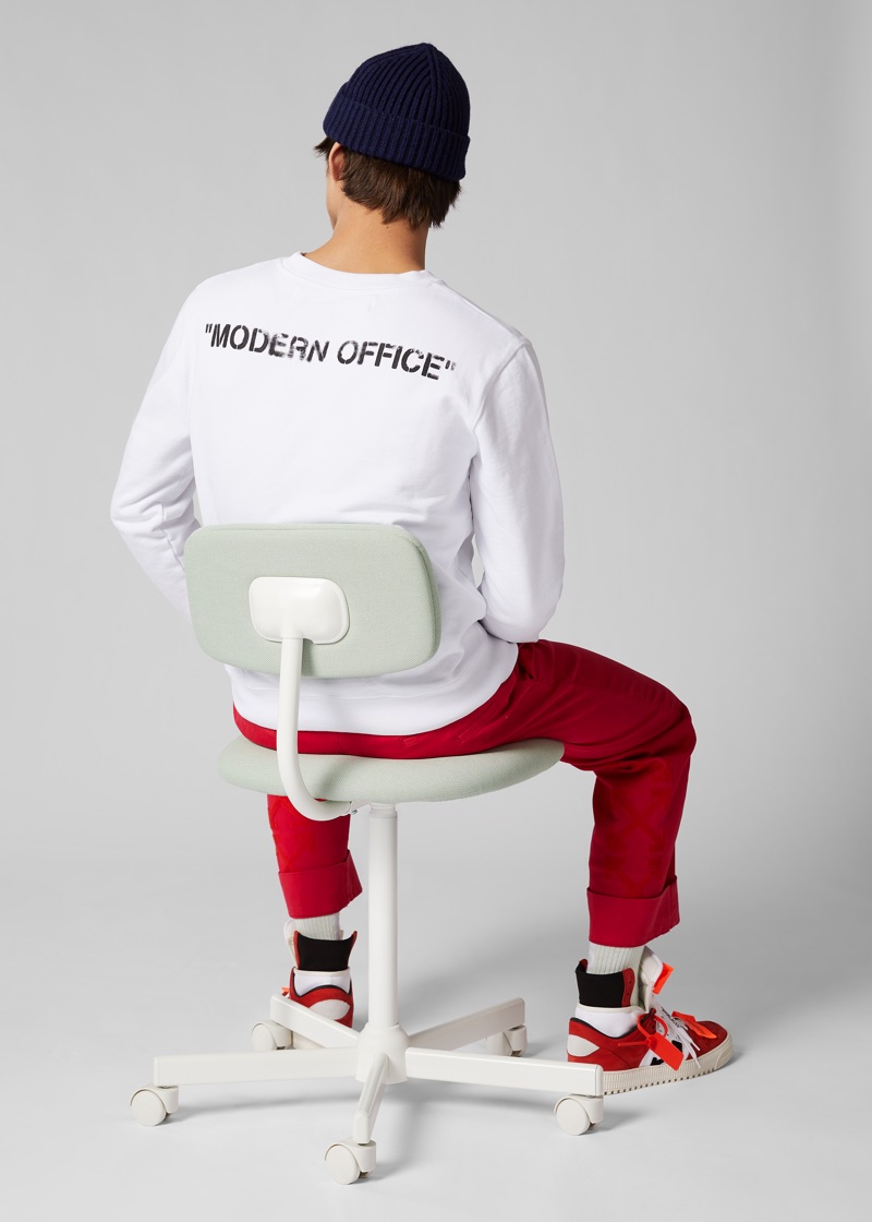 Mr Porter taps Louis Baines to model pieces from its exclusive Off-White capsule collection.