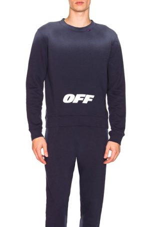 OFF-WHITE Wing Off Crewneck in Blue. - size S (also in L,XS) OFF-WHITE Wing Off Crewneck in Blue. - size S (also in L,XS)