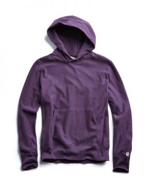 Terry Popover Hoodie in Plum Royale Popover Hoodie in Plum