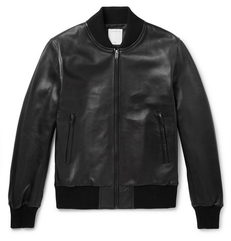 Sandro – Leather Bomber Jacket – Men – Black | The Fashionisto