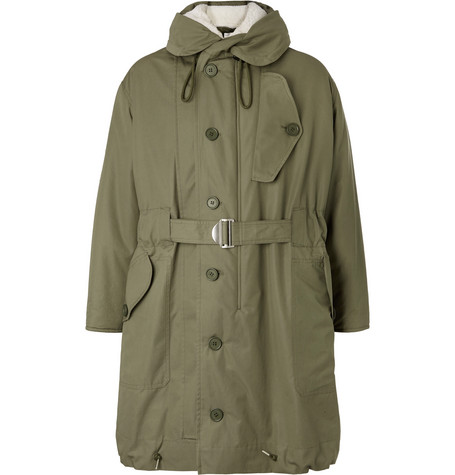Sandro – Shearling-Trimmed Cotton-Canvas Hooded Parka – Men – Green ...