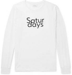 Saturdays NYC - Logo-Print Cotton-Jersey T-Shirt - Men - White Saturdays NYC - Logo-Print Cotton-Jersey T-Shirt - Men - White