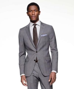 Sutton Suit Jacket in Italian Charcoal Glen Plaid Tropical Wool Sutton Suit Jacket in Italian Charcoal Glen Plaid Tropical Wool