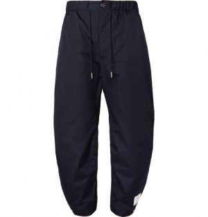 Thom Browne - Drawstring Canvas Trousers - Men - Navy Thom Browne - Drawstring Canvas Trousers - Men - Navy