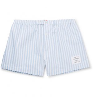 Thom Browne - Striped Cotton Oxford Boxer Shorts - Men - Blue Thom Browne - Striped Cotton Oxford Boxer Shorts - Men - Blue