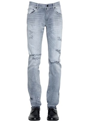 16.5cm Destroyed Cotton Denim Jeans 16.5cm Destroyed Cotton Denim Jeans