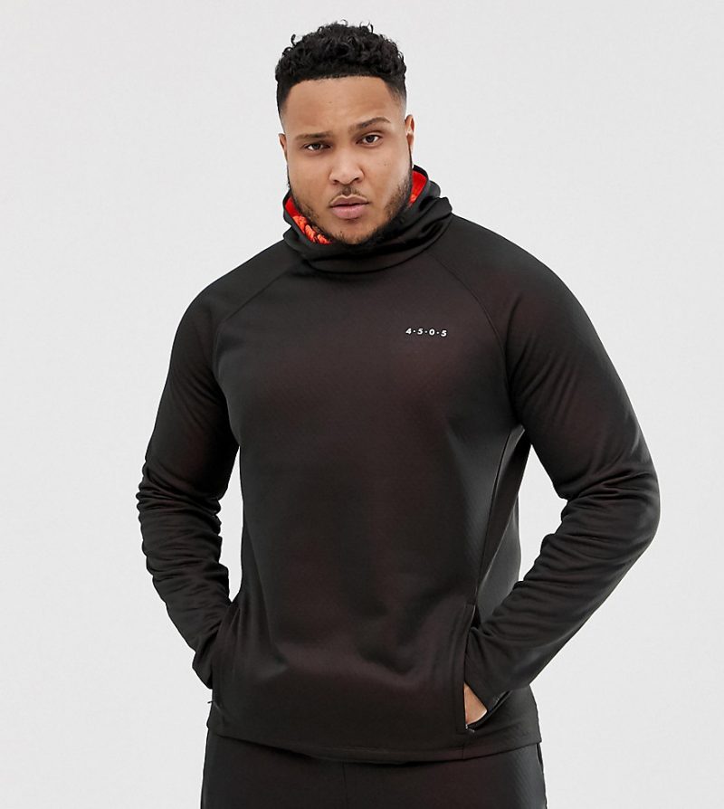 ASOS 4505 Plus hoodie with bonded inner fleece – Black | The Fashionisto