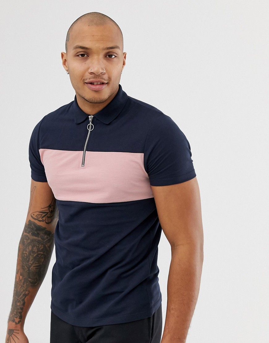 polar zip pique shirt