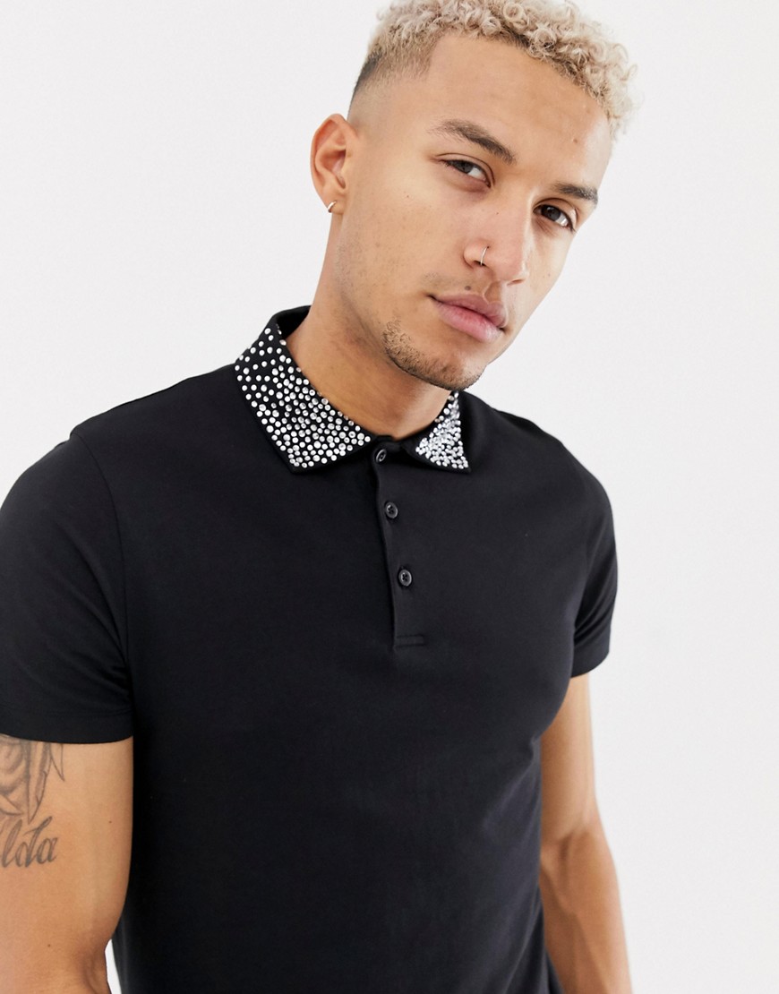 embellished polo neck