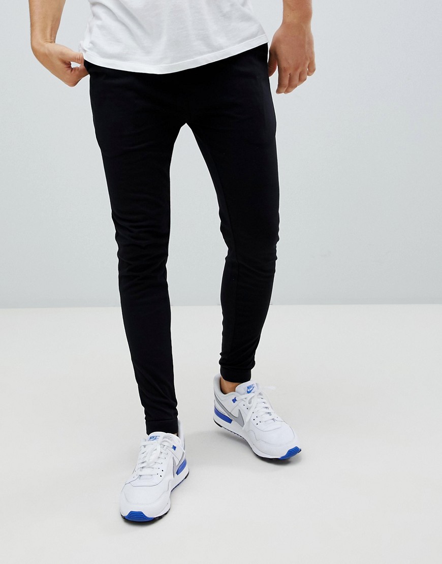 ASOS DESIGN super skinny lightweight sweatpants in black Black The