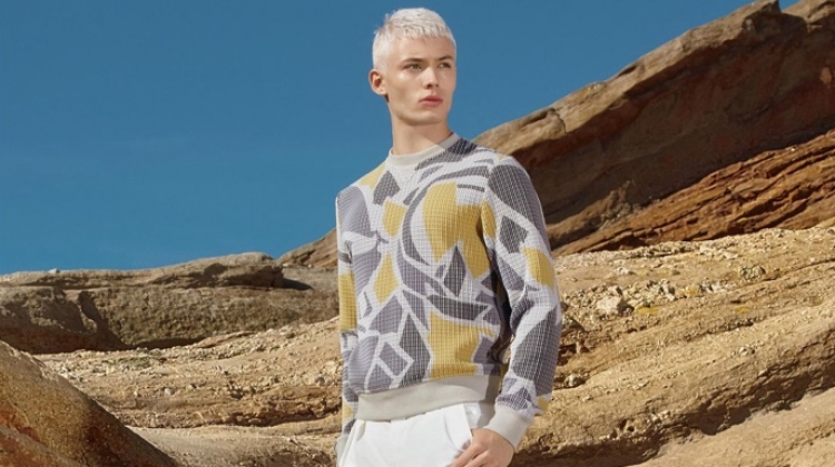 João Knorr sports a spring-summer 2019 look from French label Hermès.