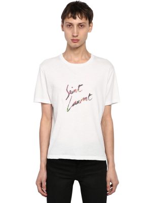 Animalier Signature Print Cotton T-shirt Animalier Signature Print Cotton T-shirt