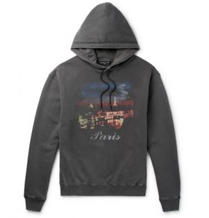Balenciaga - Printed Loopback Cotton-Jersey Hoodie - Men - Anthracite Balenciaga - Printed Loopback Cotton-Jersey Hoodie - Men - Anthracite