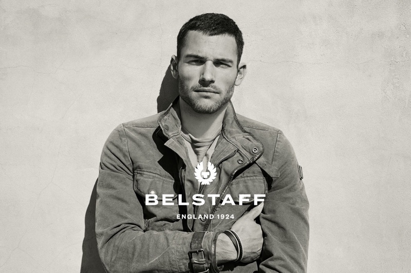 Corey Saucier appears in Belstaff's spring-summer 2019 campaign.