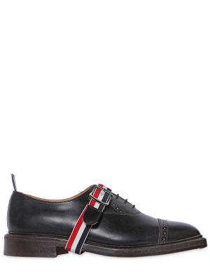 Belted Brushed Leather Oxford Shoes Belted Brushed Leather Oxford Shoes