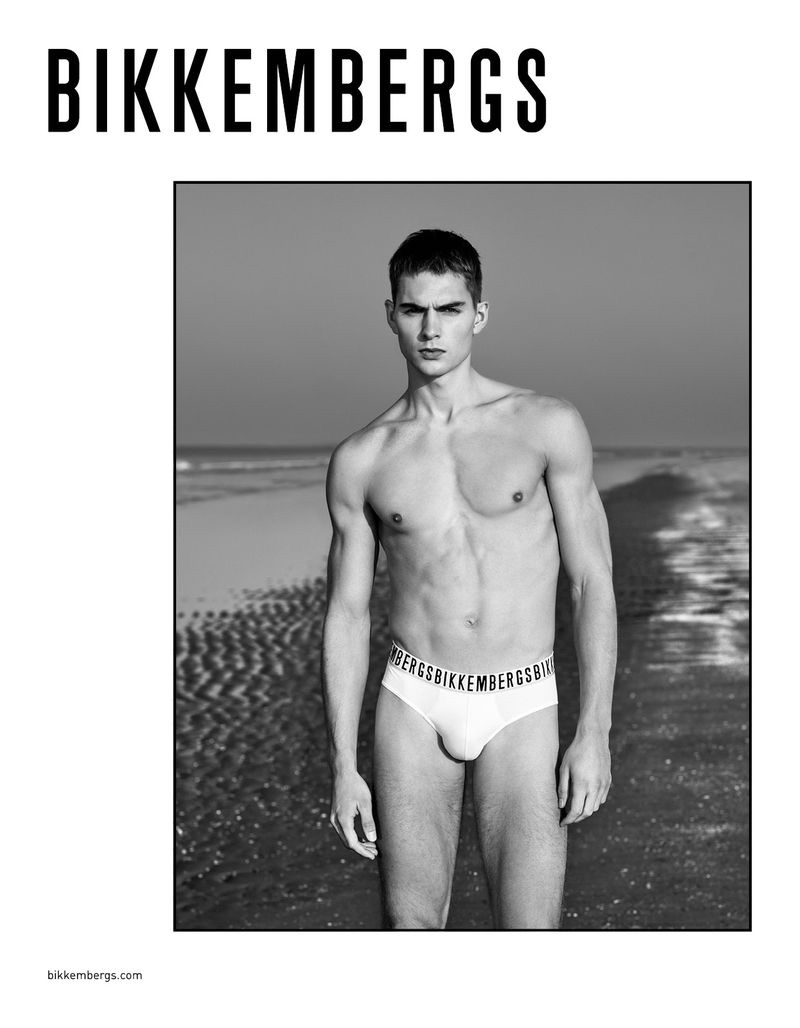 Rocking underwear, Jurriaan Seppenwoolde appears in Bikkembergs' spring-summer 2019 campaign.