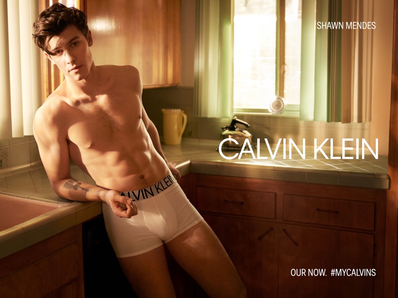 Shawn Mendes joined the relaunch of Calvin Klein's #mycalvins campaign while wearing boxer styles. The 'Stitches singer became a Calvin Klein underwear model in 2019. » Famous Calvin Klein Underwear Models Through the Years Shawn Mendes joined the relaunch of Calvin Klein's #mycalvins campaign while wearing boxer styles. The 'Stitches singer became a Calvin Klein underwear model in 2019.