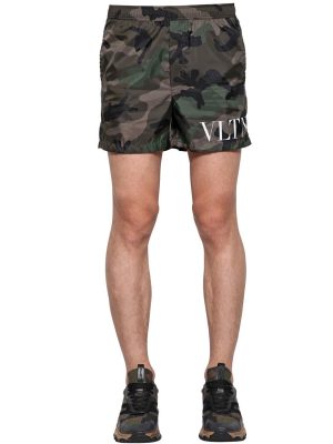 Camouflage Print Nylon Swim Shorts Camouflage Print Nylon Swim Shorts