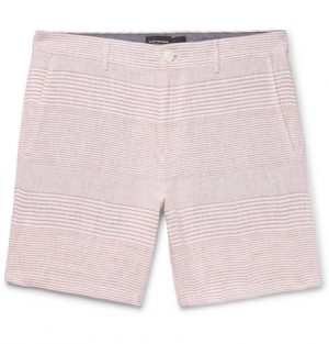 Club Monaco - Baxter Slim-Fit Striped Linen Shorts - Men - Red Club Monaco - Baxter Slim-Fit Striped Linen Shorts - Men - Red
