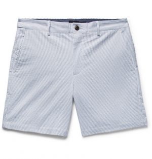 Club Monaco - Baxter Slim-Fit Striped Stretch-Cotton Seersucker Shorts - Men - Light blue Club Monaco - Baxter Slim-Fit Striped Stretch-Cotton Seersucker Shorts - Men - Light blue
