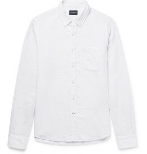 Club Monaco - Button-Down Collar Double-Faced Polka-Dot Cotton-Gauze Shirt - Men - White Club Monaco - Button-Down Collar Double-Faced Polka-Dot Cotton-Gauze Shirt - Men - White