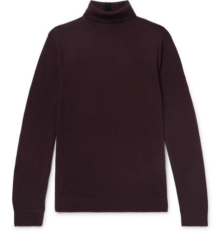 Club Monaco – Merino Wool Rollneck Sweater – Men – Merlot | The Fashionisto