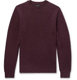 Club Monaco - Mélange Merino Wool Sweater - Men - Merlot Club Monaco - Mélange Merino Wool Sweater - Men - Merlot