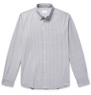 Club Monaco - Slim-Fit Striped Cotton-Seersucker Shirt - Men - Storm blue Club Monaco - Slim-Fit Striped Cotton-Seersucker Shirt - Men - Storm blue