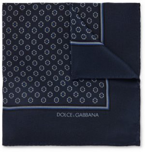 Dolce & Gabbana - Printed Silk Pocket Square - Men - Storm blue Dolce & Gabbana - Printed Silk Pocket Square - Men - Storm blue