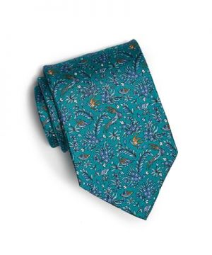 Drake's Birds of Paradise Silk Tie in Teal Drake's Birds of Paradise Silk Tie in Teal