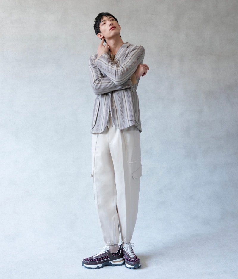 Neutral tailoring contributes to a chic season from Ermenegildo Zegna Couture.