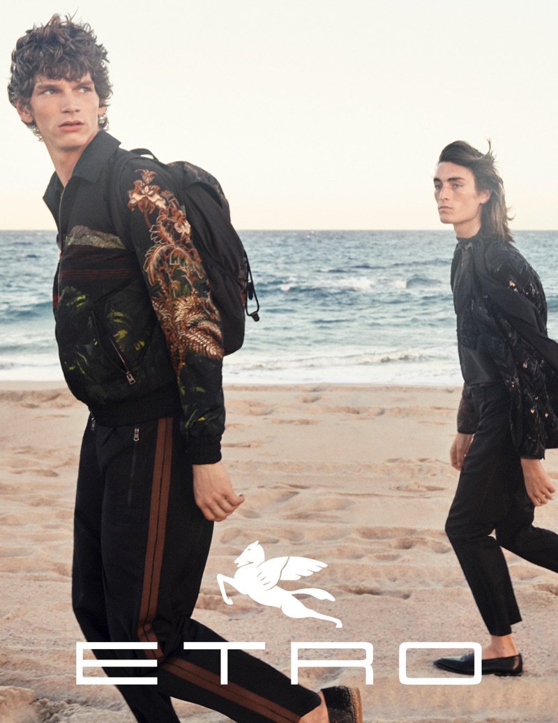 Etro enlists Erik Van Gils and Niko Traubman as the stars of its spring-summer 2019 campaign.